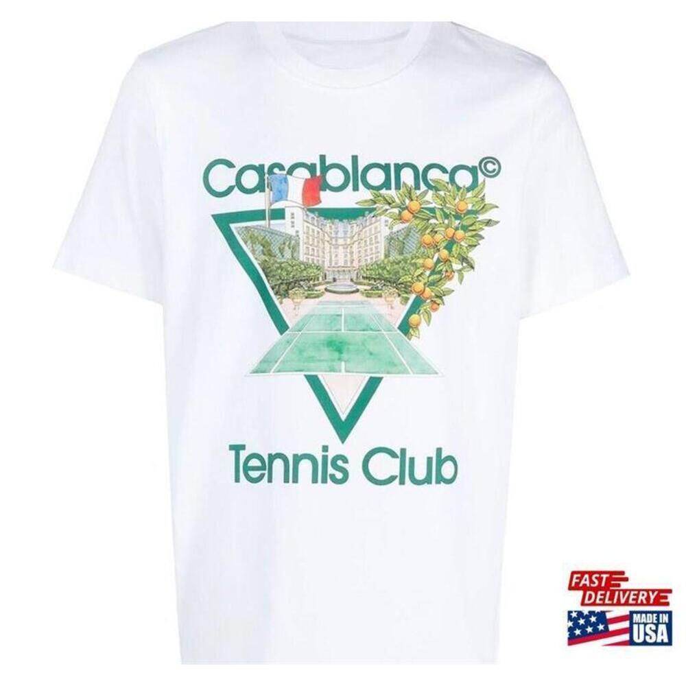 Casablanca Tennis Club Shirt Luxury Streetwear Graphic Tee Unisex